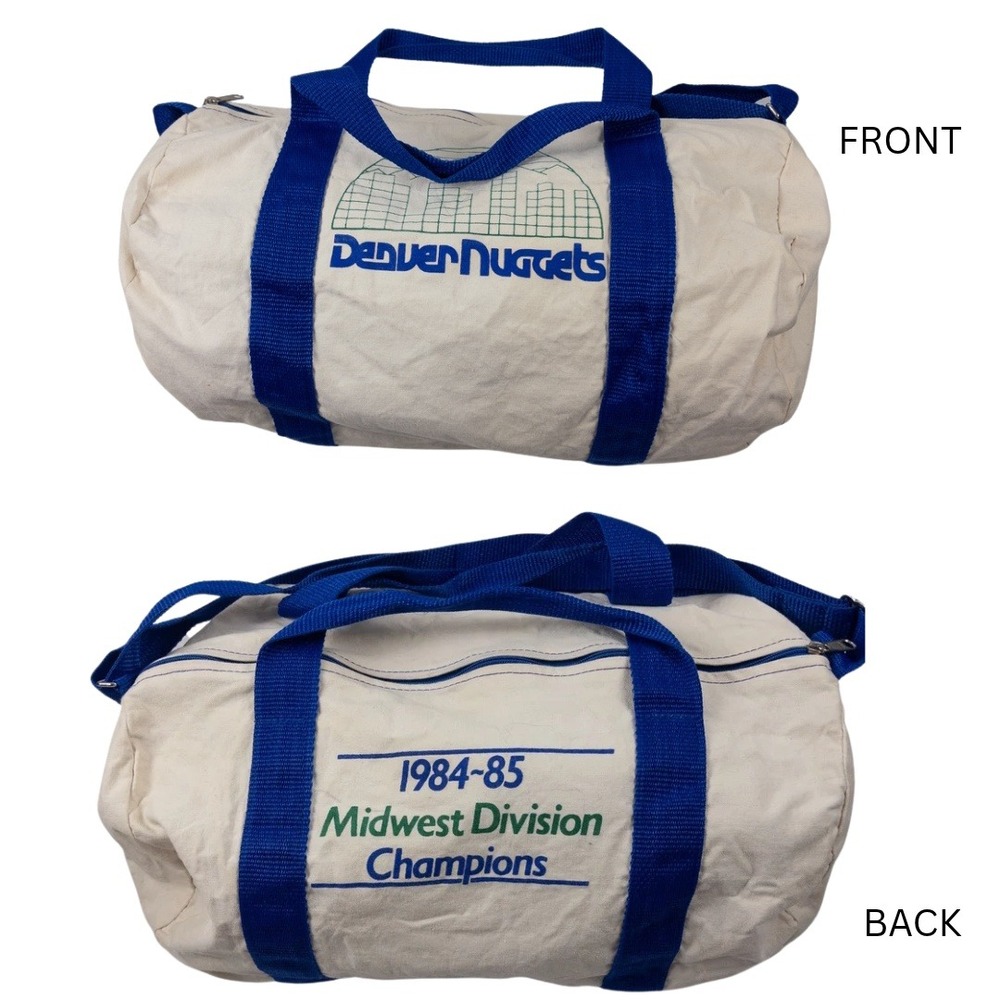 Vintage Denver Nuggets 80s Gym Bag 84-85 Midwest Champs Duffel NBA Alex English
